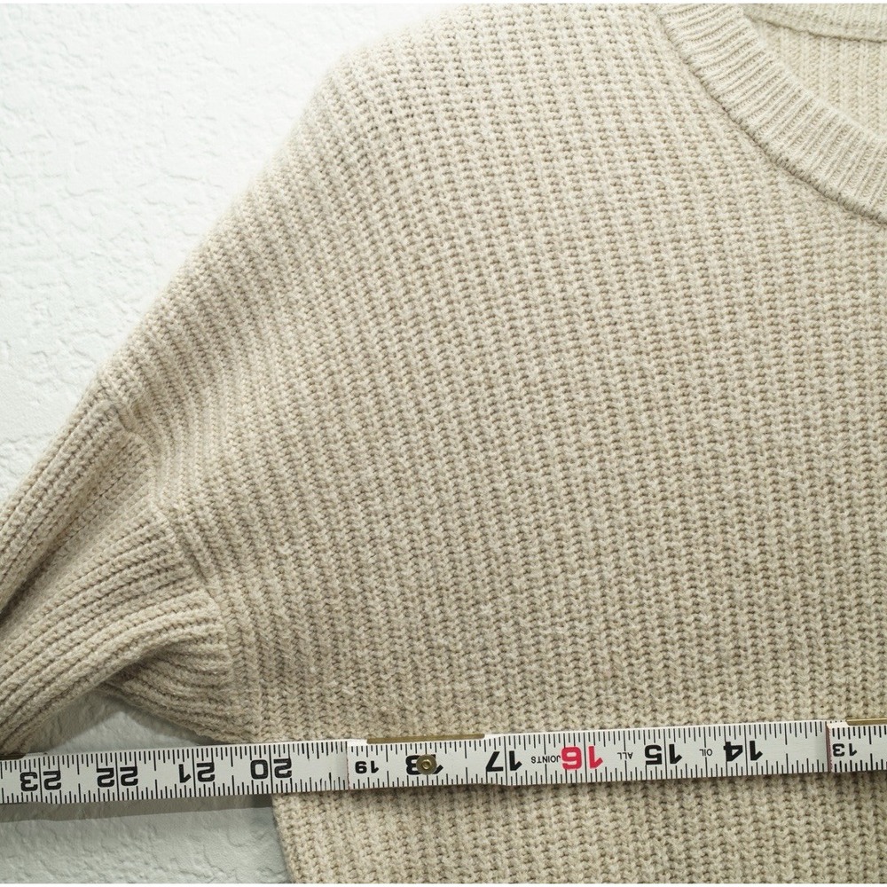 Madewell Women's Sweater Size Large Thompson Pocket Knit Pullover Cream White - Picture 8 of 8
